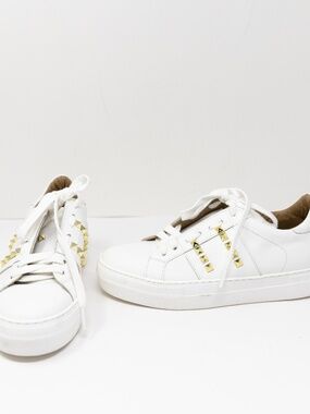 Michele Lopriore Joa Leather Pyramid Stud Embellished Low Top Sneakers Shoes 7